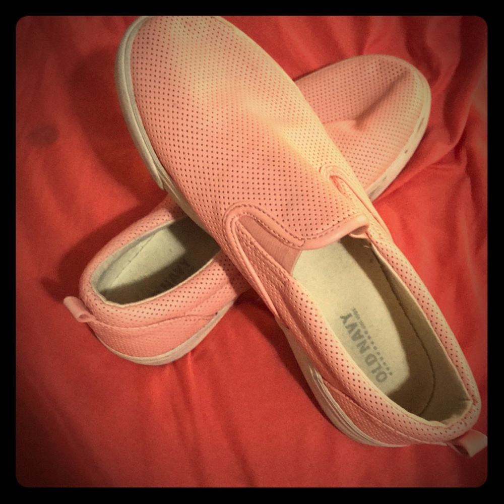 Pastel pink slip-on shoes